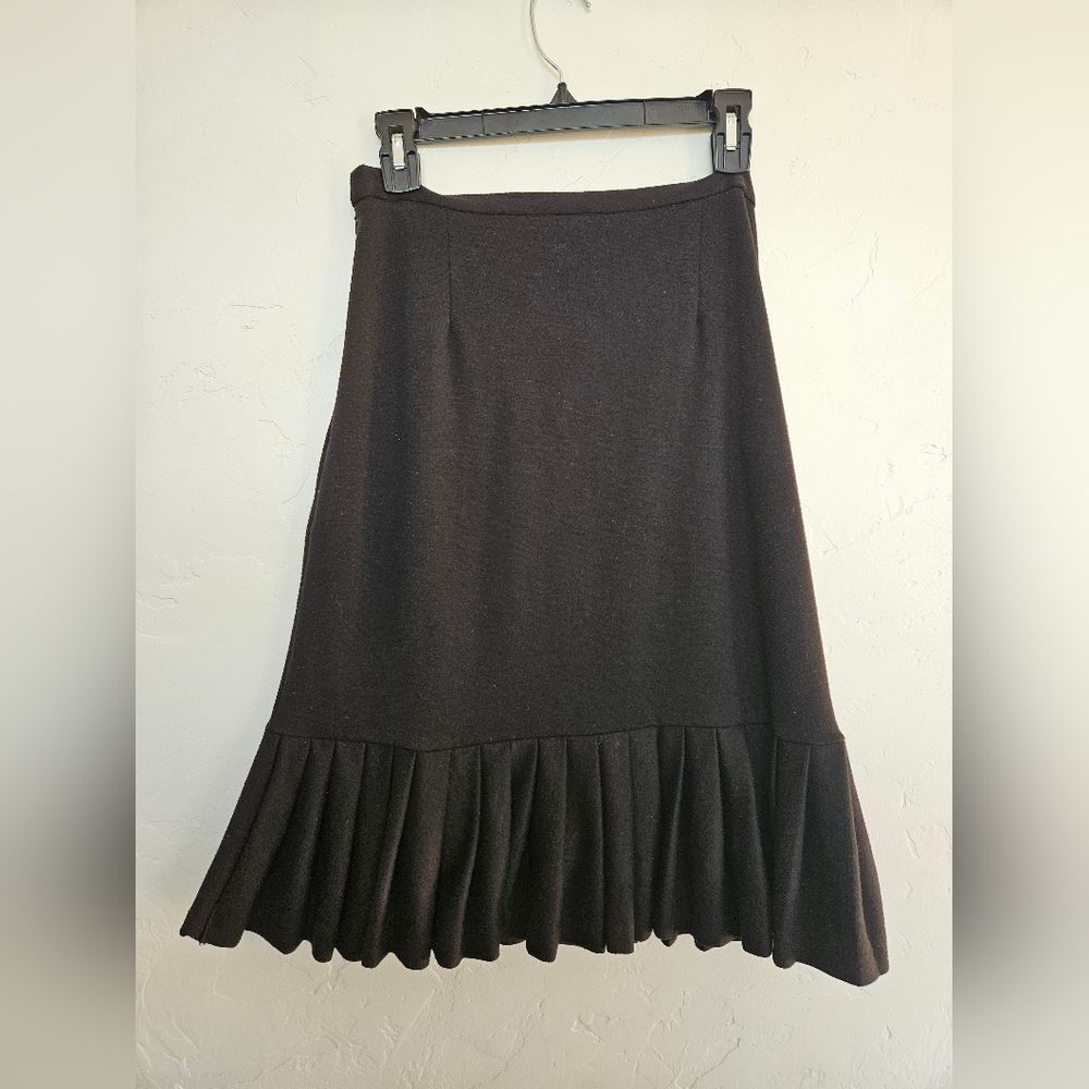 Elementz Black A-Line Skirt with Pleated Hem
